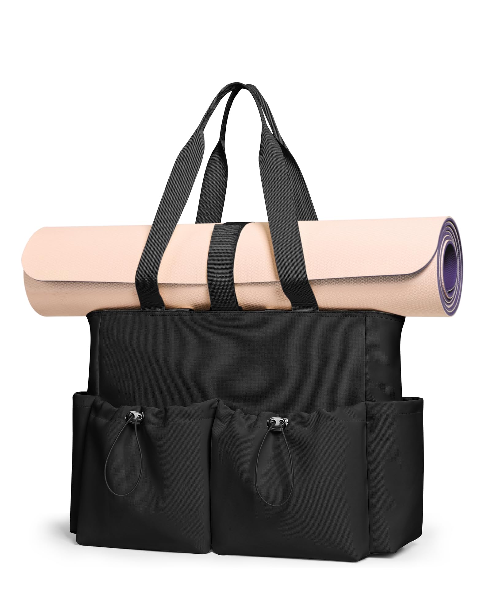 KALIDI Yoga Mat Bag Gym Bag for Women Tote with Pockets, Workout Bag Handbag with Zipper for Travel Sport Pilates Work Commute