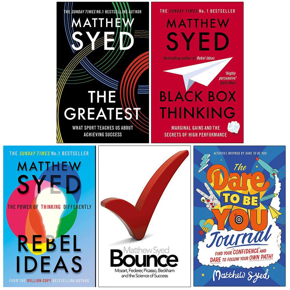 Matthew Syed Collection 5 Books Set (The Greatest, Black Box Thinking, Rebel Ideas, Bounce, The Dare To Be You Journal) Paperback – 1 Jan. 2020