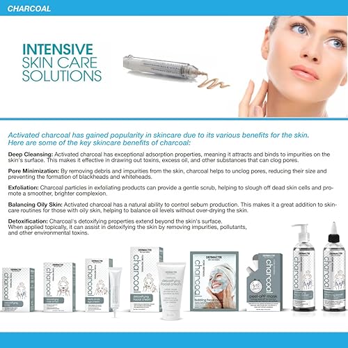 Miniatura 5 de Dermactin Limpiador facial desintoxicante de carbón de refinación de poros, 8 onzas líquidas