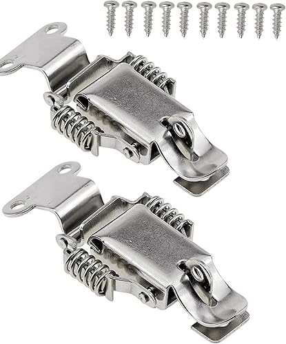 2 piezas de acero inoxidable 304 con doble resorte de acero inoxidable de 90 grados, caja de herramientas para caja de herramientas con cierre de