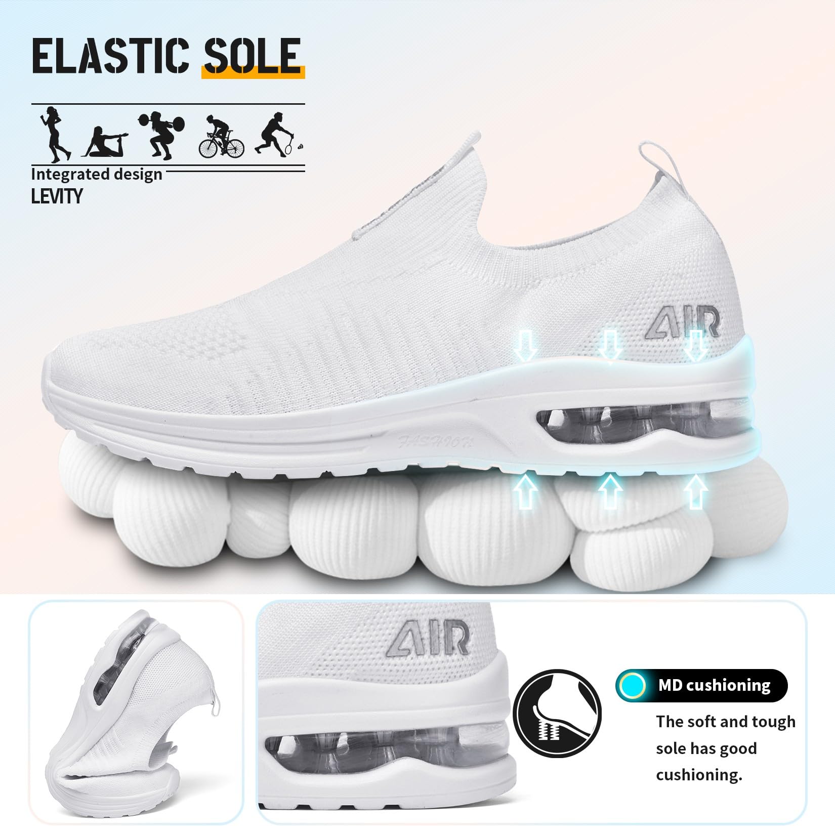 Zapatillas de Deporte Mujer Casual Mesh Sneakers sin Cordones — view 4