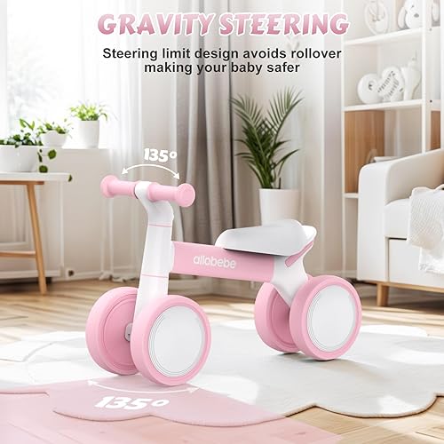 Miniatura 3 de allobebe Bicicleta de equilibrio para bebé, lindas bicicletas para niños de 12 a 36 meses, bicicleta de bebé para entrenar al bebé de pie a caminar