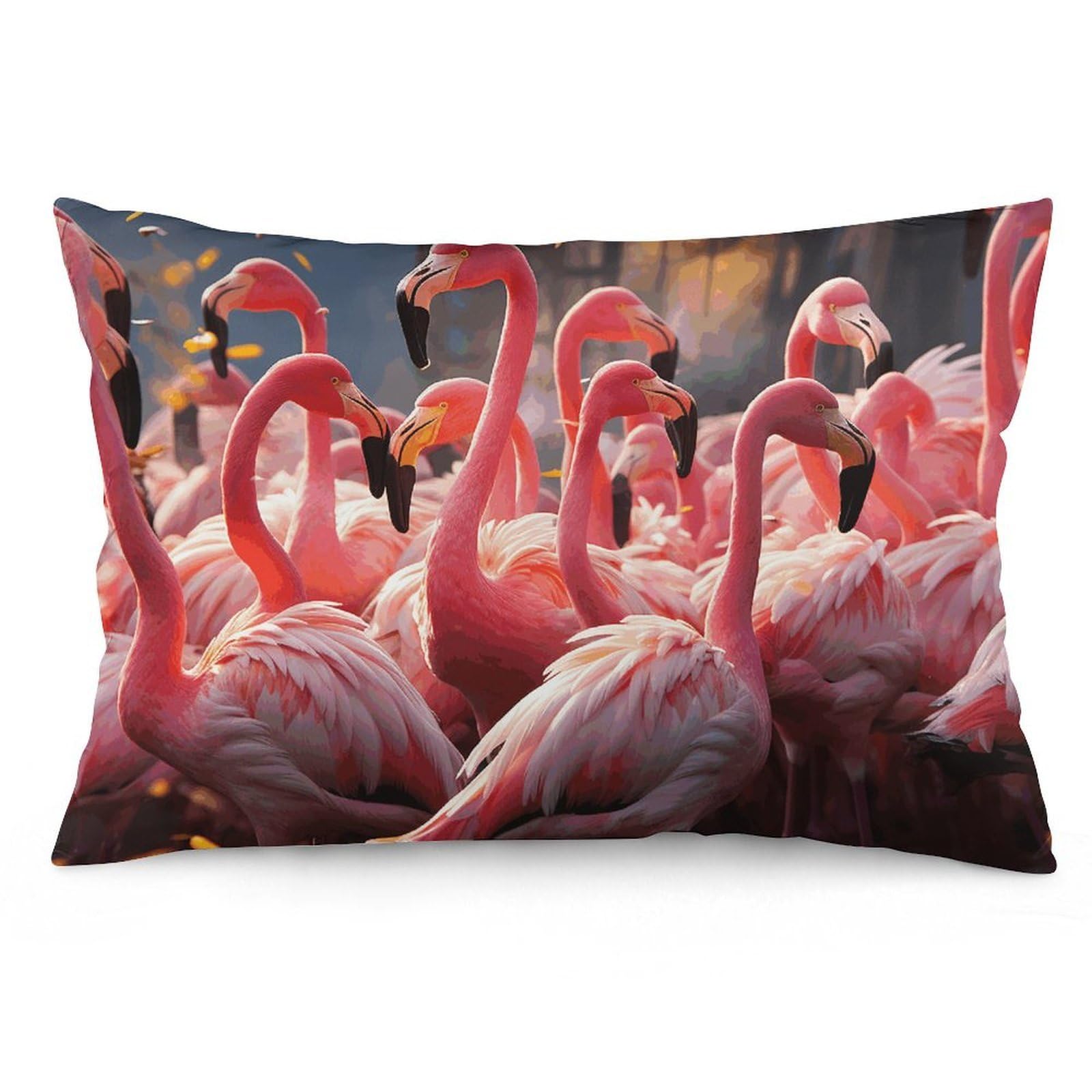 NTVOWPZO 2 Pack Decoration Throw Pillow Covers 16 "x24 Pillowcases Covers Flamingos Partying Pillowcases Modern Farmhouse Home Decor Sofa Cushions Covers for Couch Bed Living Room