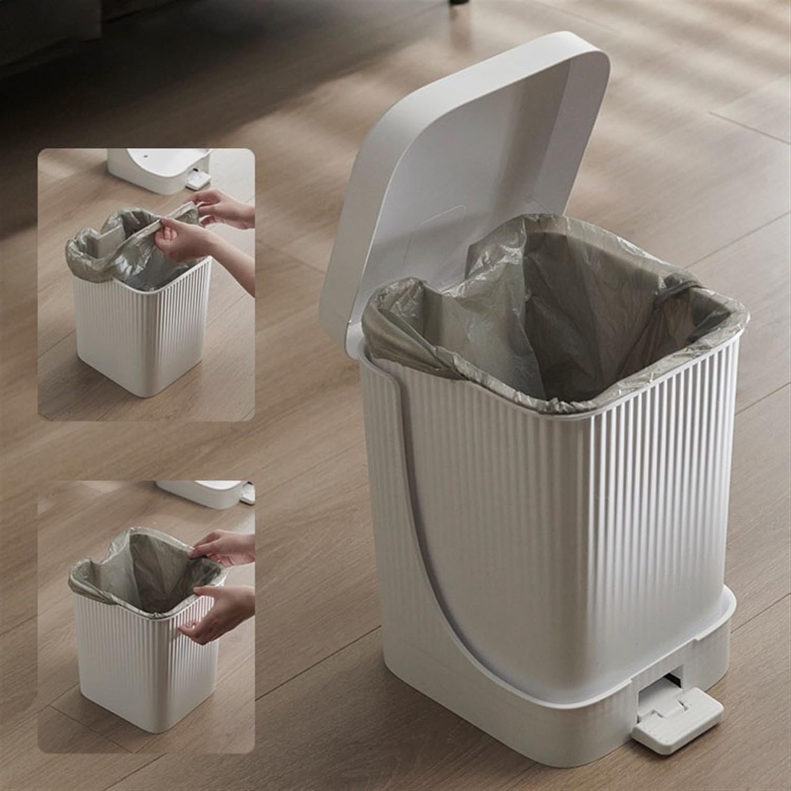 Pattumiere da Bagno Pattumiera con Coperchio Pedale A Gradino Secchio for Il Trasporto Staccabile