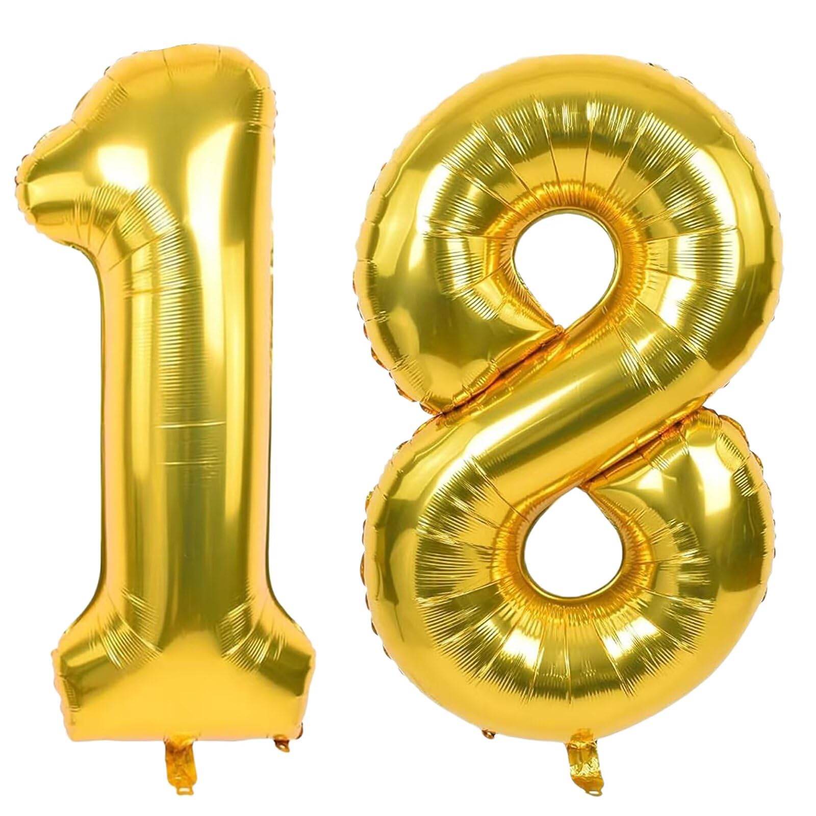 Gold Number 18 Balloons 40 Inch Large Aluminum Foil Number Balloons โ image 1