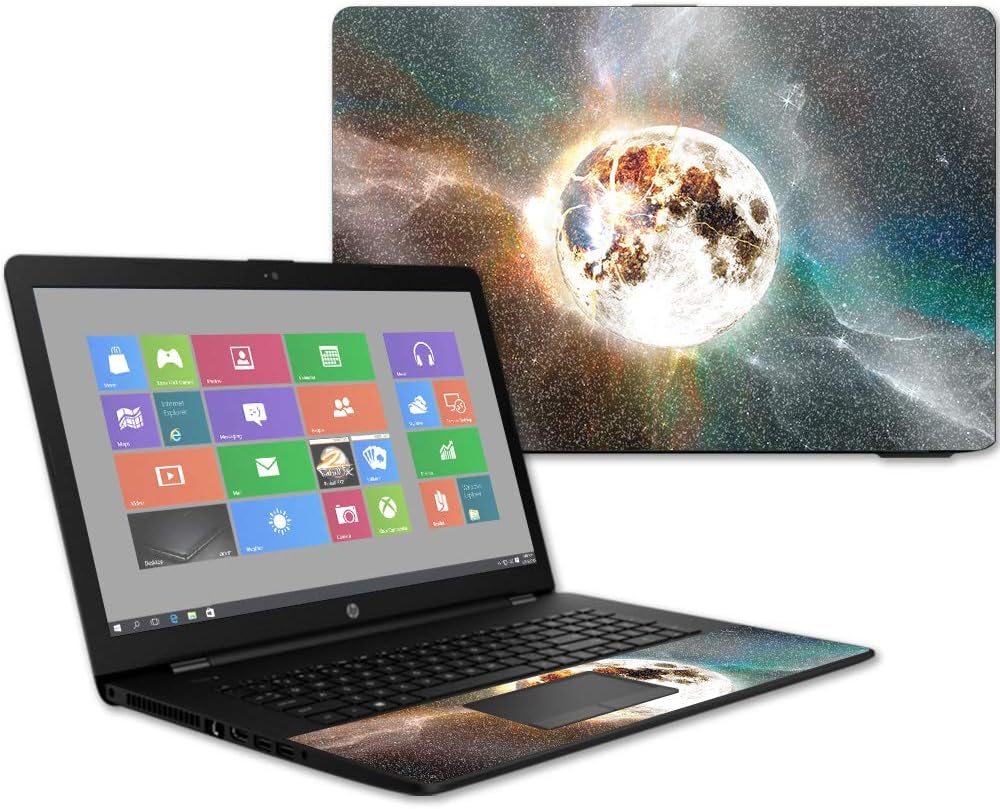 MightySkins Glossy Glitter Skin for HP 17t Laptop 17.3" (2017) - Moon Explosion | Protective, Durable High-Gloss Glitter Finish | Easy to Apply, Remove, and Change Styles | Made in The USA
