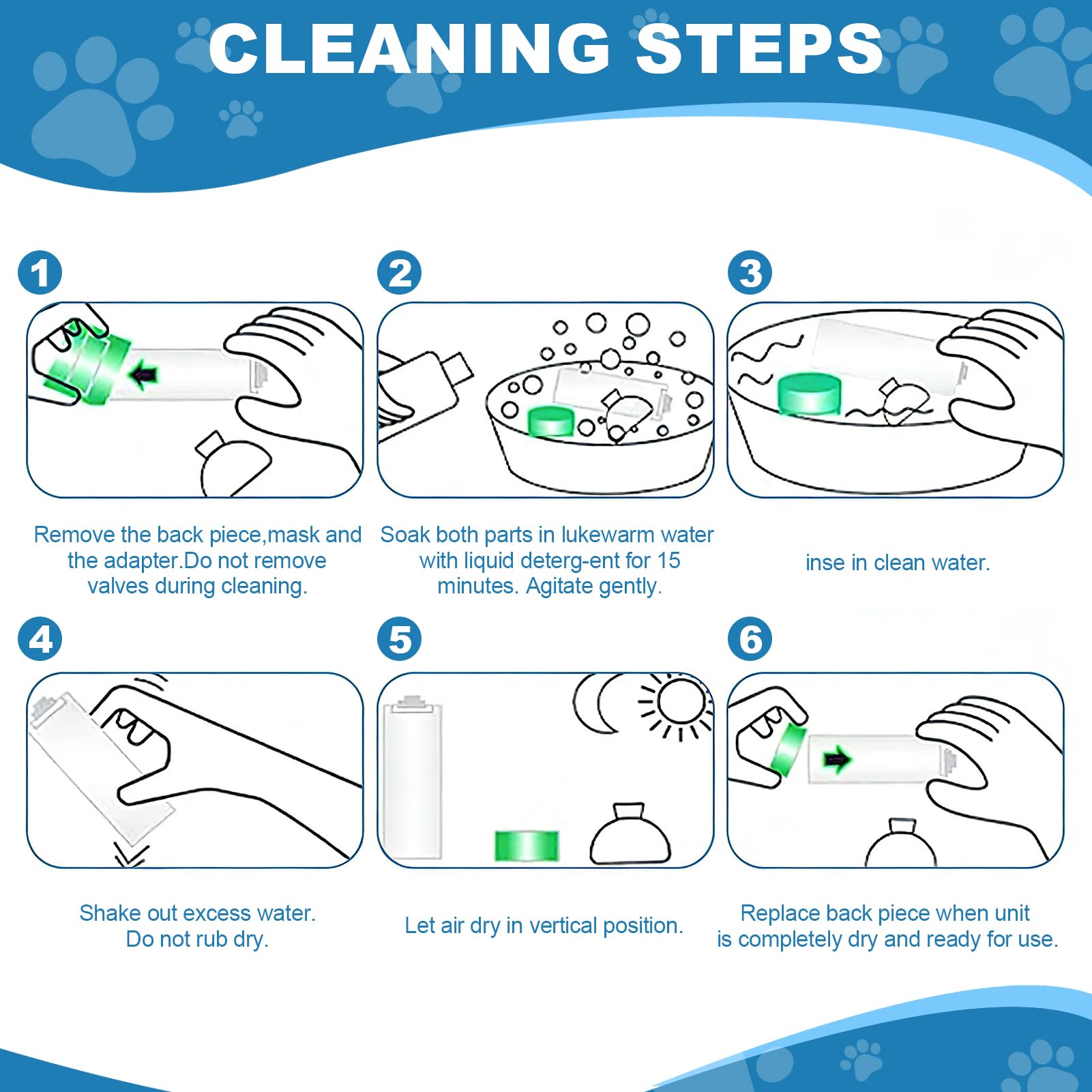 Chambre d'inhalation pour Animaux,Inhalateur pour Animaux,Chambre Aérosol,2 Masques pour Chats et Chiens,Aide Respiratoire Compagnie,Léger,administrer des médicaments à Votre Animal (Vert)