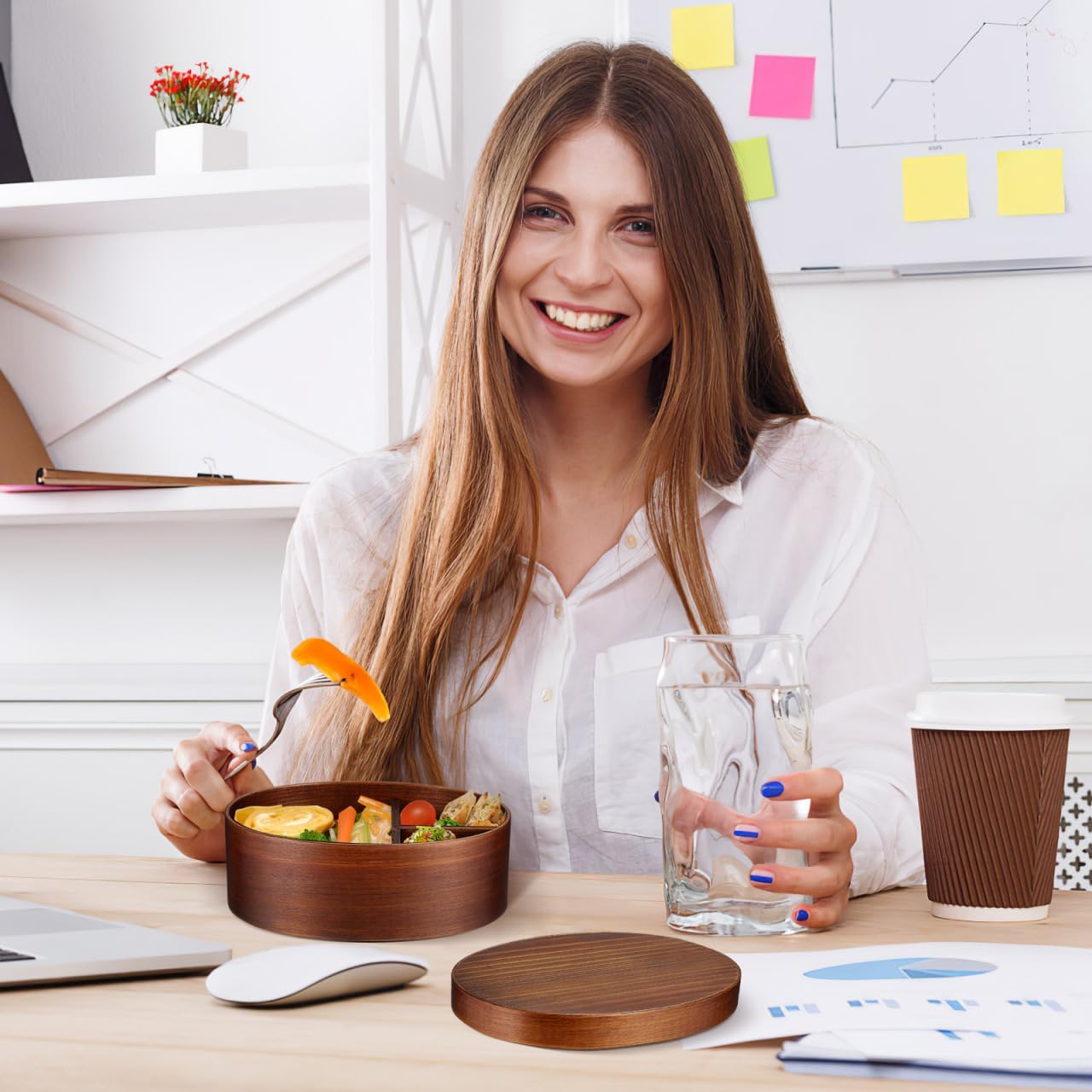 ABOOFAN 2pcs Japanese Bento Box Wood Splitter Lunch Box Japanese Food e Food Container Portable Lunch Containers Wood Sushi Bento e Style