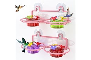 Pink Hummingbird Feeder for Outdoors with Strong Suction Cup