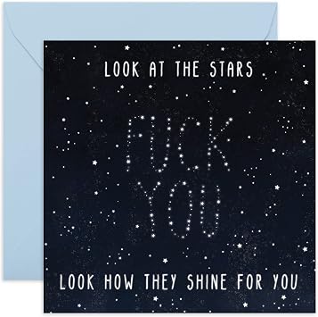 CENTRAL 23 - Funny Birthday Card - Look At Stars - Rude Birthday Card For Brother or Sister - Happy Birthday for Him or Her - with Fun Stickers
