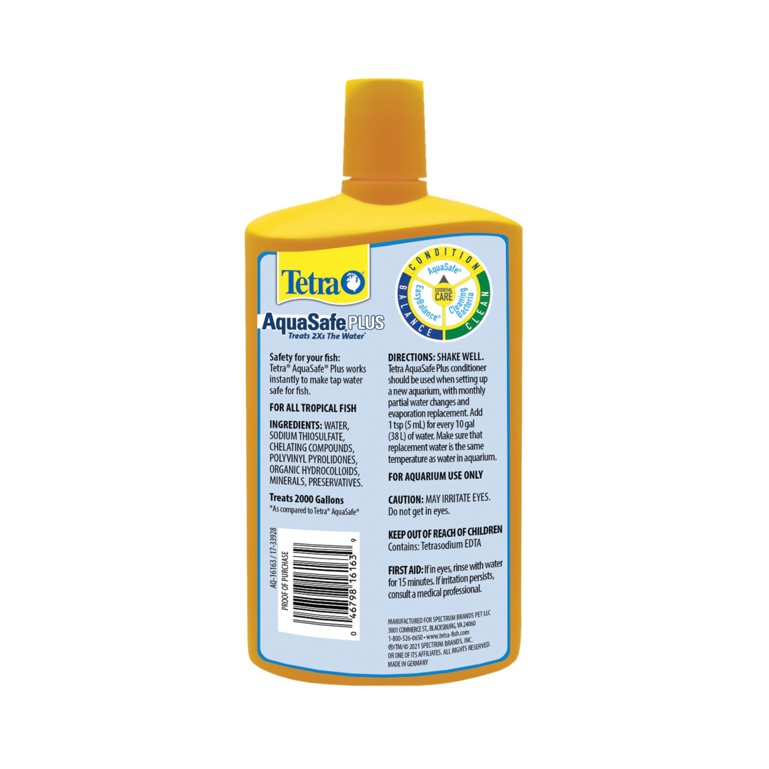 Tetra AquaSafe Plus Water Conditioner & Dechlorinator For Aquarium, 33.8 oz — Amazon image 2