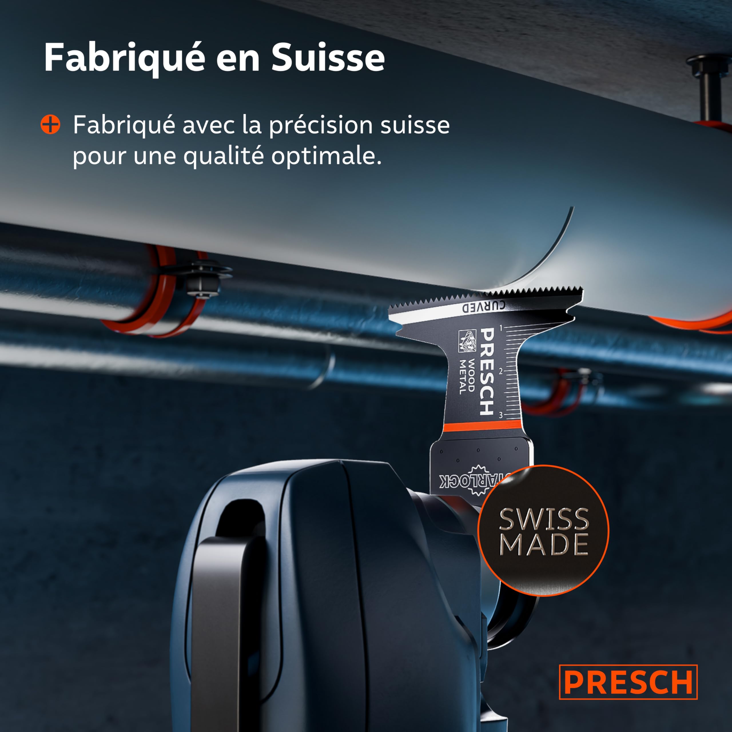Presch Lame Scie Oscillante Bois et Métal 40x65mm - Lame Starlock pour changement sans outil - Dents BI pointues & design Curved-Tec pour résultats précis - Lame Outil Multifonction