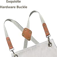 Vista 3 de AFUN Delantales de chef para hombres y mujeres con bolsillos de gran tamaño, lona de algodón de 16 onzas, parte trasera cruzada, delantal de trabajo