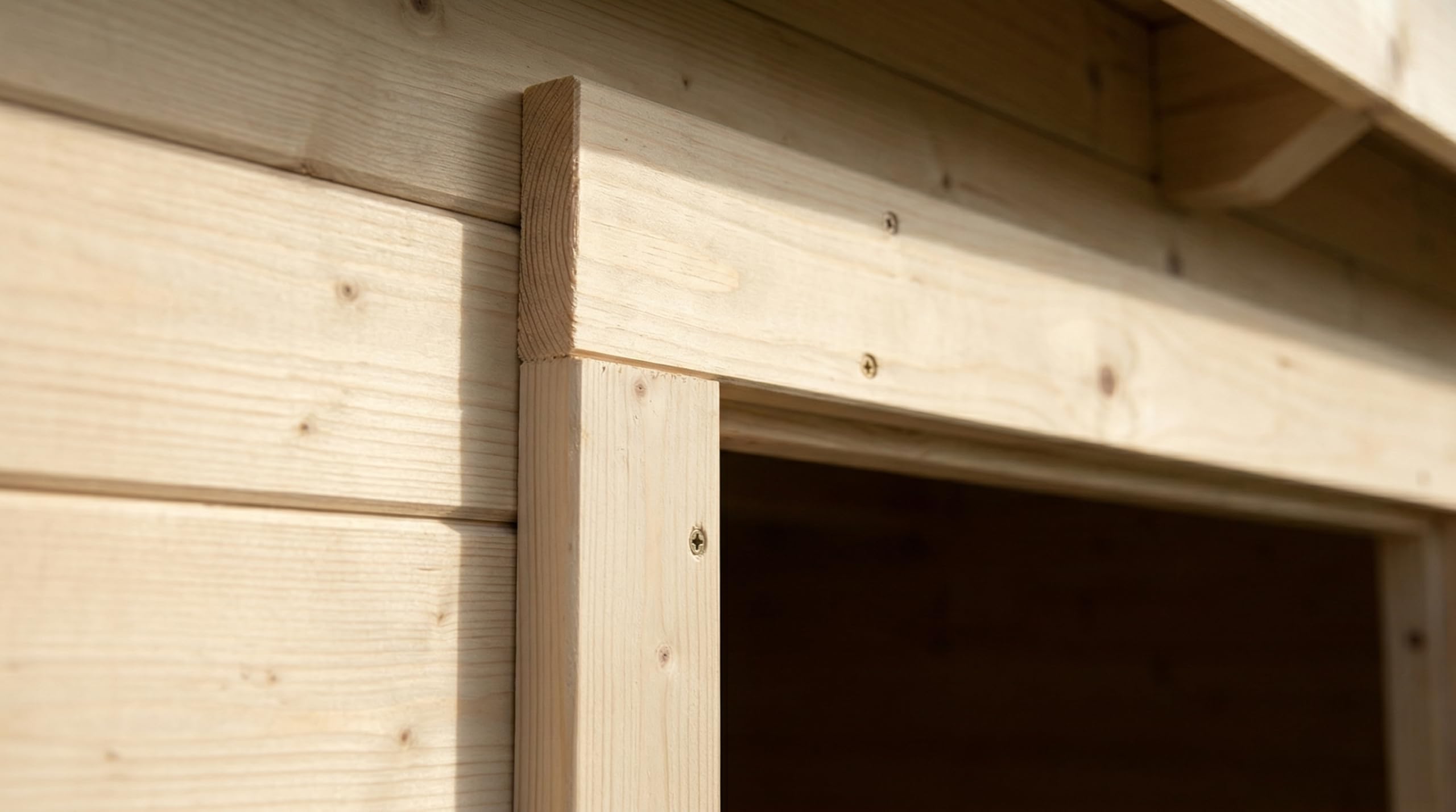 Holz Gartenhaus Blockbohlenhaus Houston | Wandstärke 28 mm | Naturbelassen | B x T x H: 310 x 298 x 226 cm | Doppeltür Mit Echtglas (298 x 309 x 203 cm)