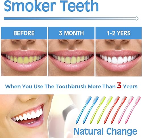 Miniatura 5 de Zopeal Cepillo de dientes de cerdas extra duras y firmes, cepillo de dientes de cabeza enorme, cepillo de dientes de cabeza completa, cepillo de