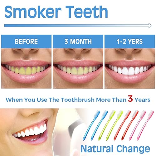 Miniatura 4 de Zopeal Cepillo de dientes extra duro y firme para adultos, cepillo de dientes manual de cabeza completa para limpieza (12 piezas)