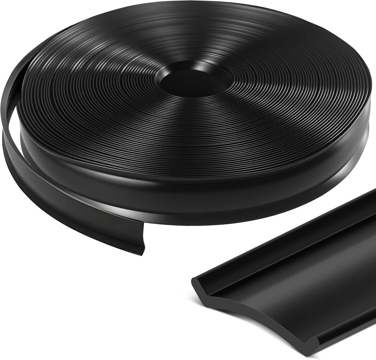 100FT RV Trim Molding Insert, UV-Resistant RV Weather Stripping Exterior Replacement, Rubber Trim for Camper Travel Trailer Screw Cover Corner Gutter Channel Roof Edge, Vinyl Trim Insert 1 Inch Black