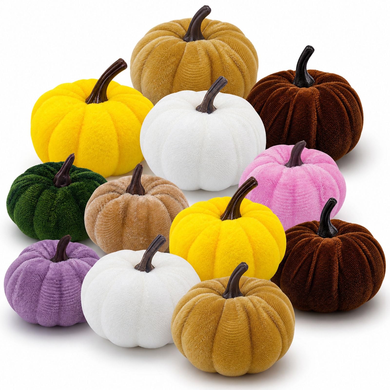 ZSYIULIA 12Pcs Artificial Pumpkins Autumn,Halloween Autumn Decor
