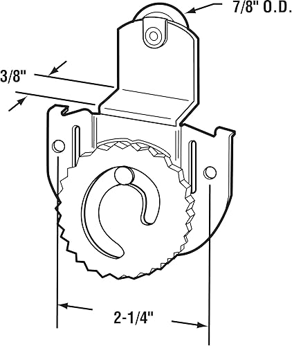 Miniatura 2 de Slide-Co 161372 Rodillo para puerta de armario, parte trasera, 38 pulgadas de desplazamiento, rueda de nailon de 78 pulgadas (paquete de 2)