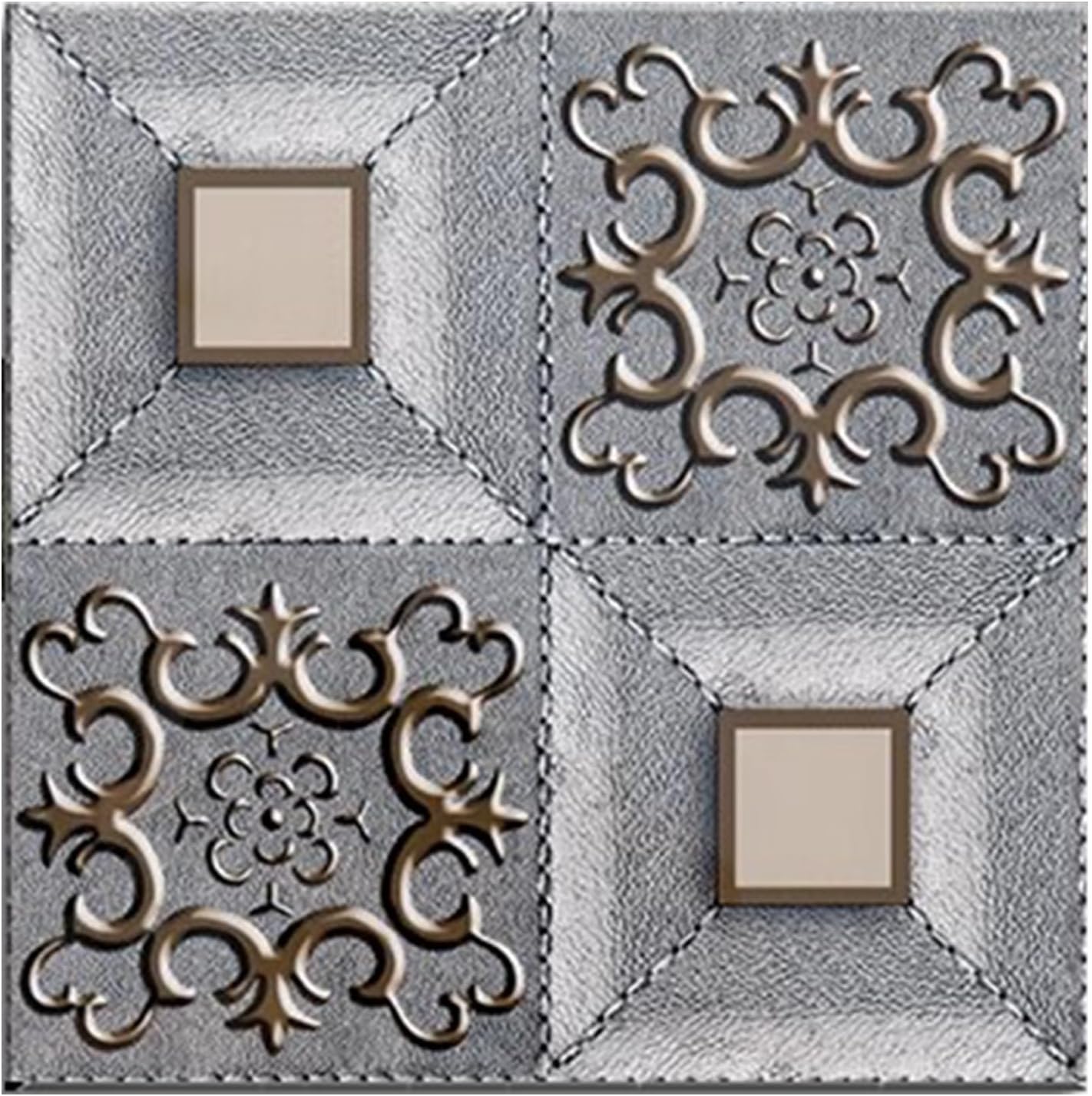 Kunovo Decorative Ceiling Tiles 27.6"x27.6", Vintage Style PVC Glue-up Ceiling Panel, Waterproof Foam Wall Panel for Dining Room Hotel Bathroom(50pcs)