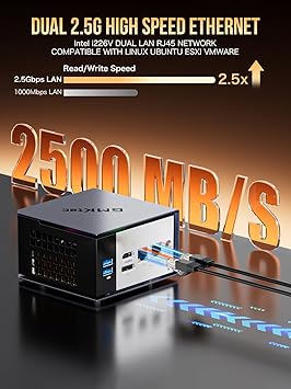 GMKtec EVO-X1 AI Mini PC AMD Ryzen AI 9 HX-370 Series (5.1GHz | 80 Tops | Radeon 890M) Gaming Computers, 32GB DDR5 1TB PCIe 4.0 SSD, Triple Screen 8K Display, WiFi 6 & USB4/Oculink Interface