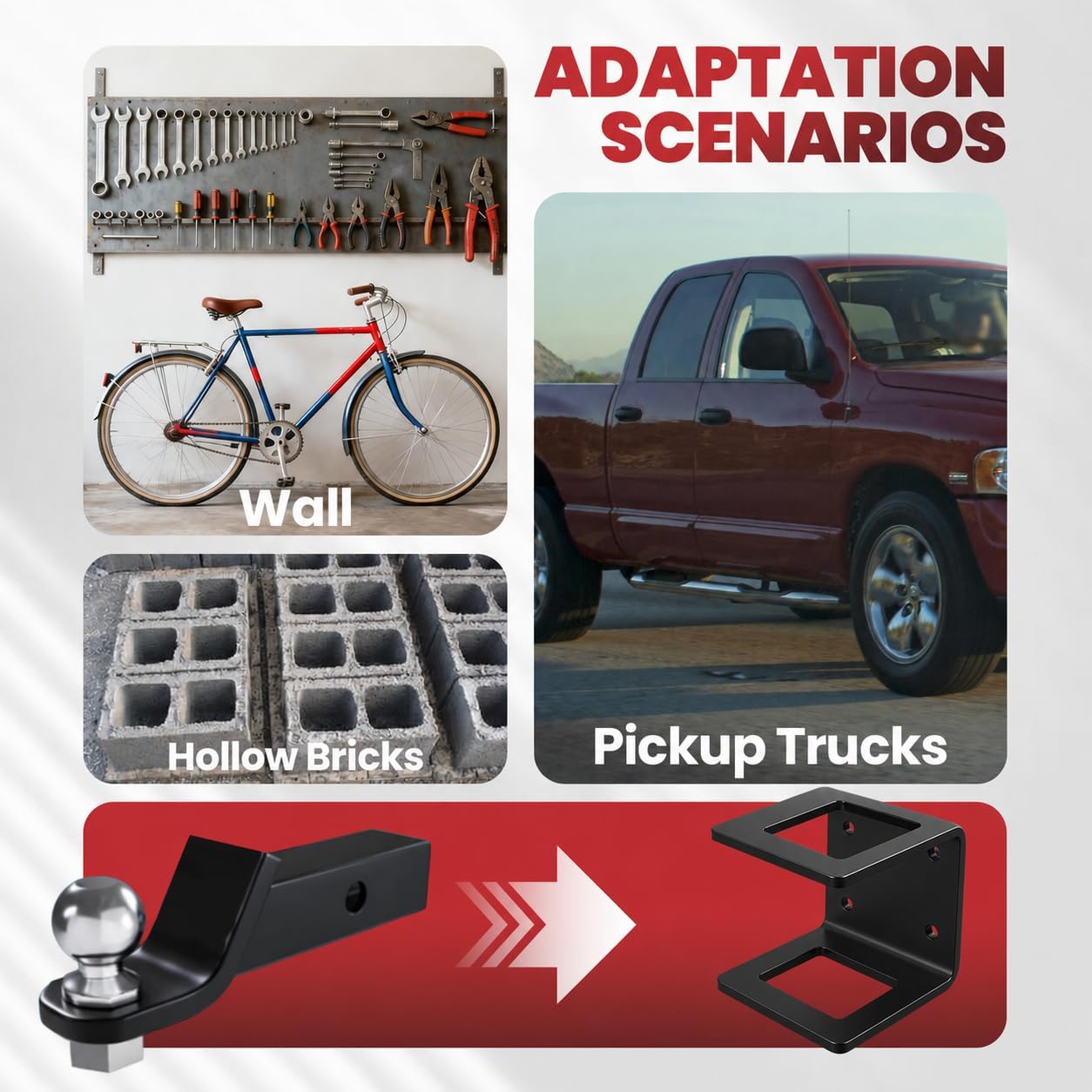 2.5-Inch Hitch Holder for Truck Bed and Garage