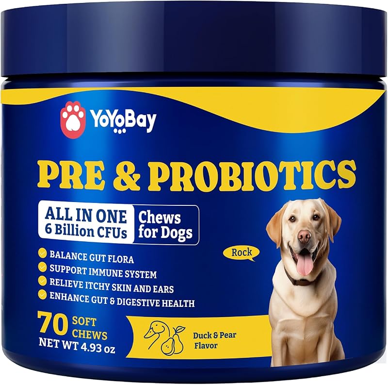 Probiótico para Cães com 8 Probióticos e 5 Enzimas, Sabor Pato e Pera – 191 g