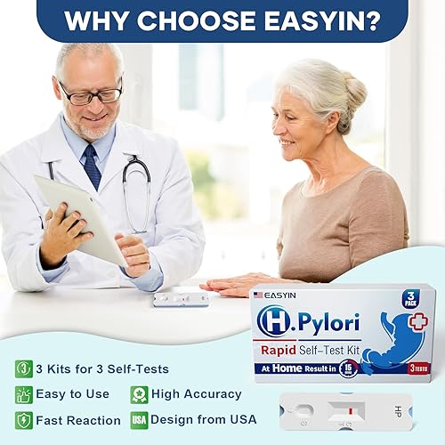 Miniatura 2 de H Pylori Kit de prueba 3 paquetes de prueba Helicobacter Pylori en el hogar Resultados en 10-15 minutos - Rápido y altamente preciso Fácil de usar y
