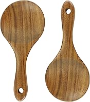 Vista 7 de 2 palas de arroz de madera, cucharas de arroz antiadherentes, cuchara de servir, cucharas de cocina, utensilios de cocina, 7.09 pulgadas