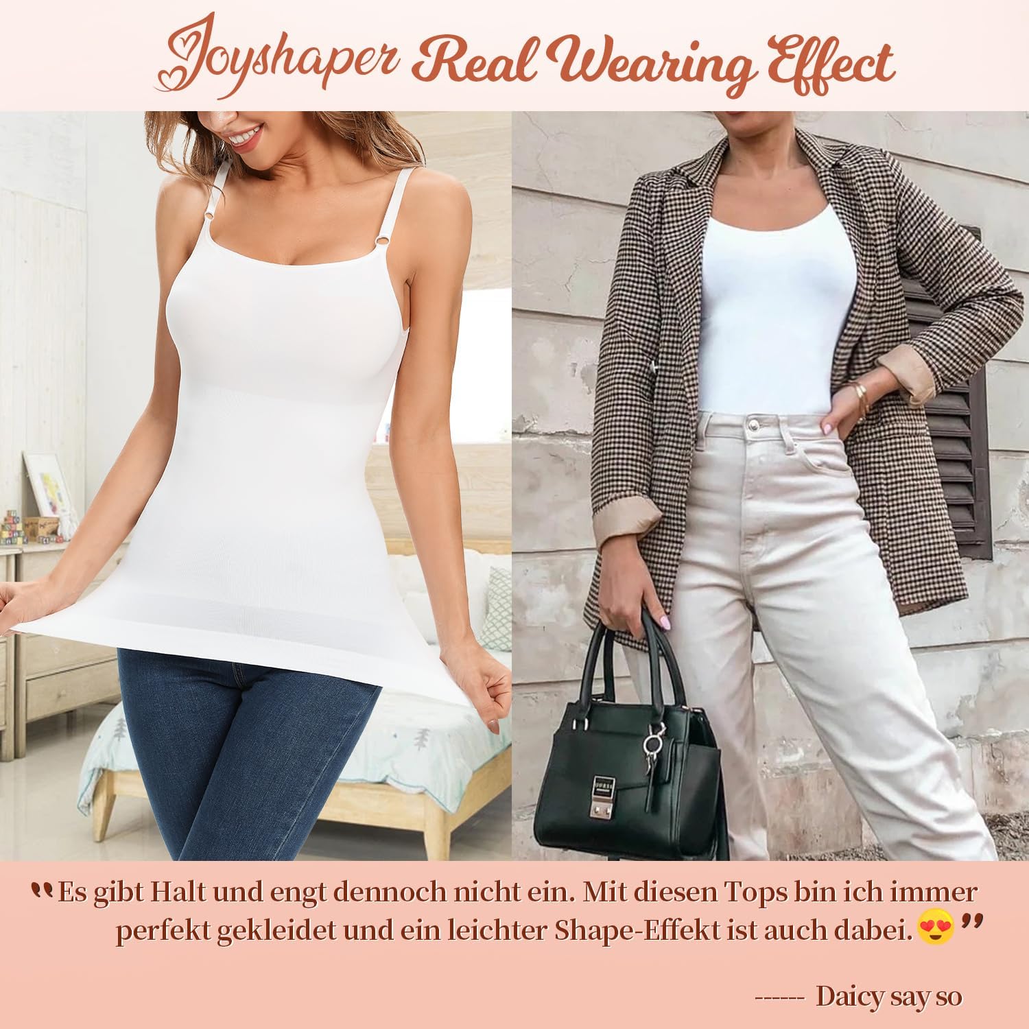 Joyshaper Débardeur à Bretelle Femme Basique Caraco Réglables Camisole Top sans Manches Hauts Sculptants Ventre Plat
