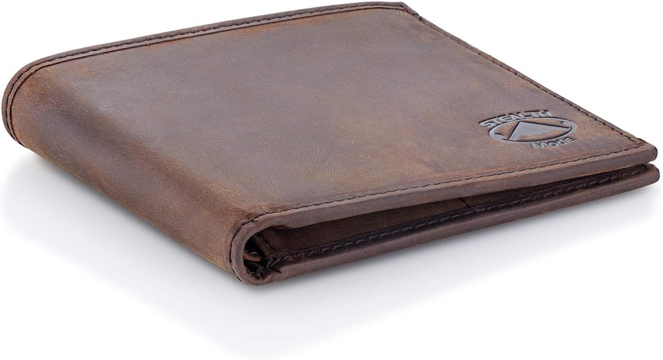 Stealth Mode RFID Wallet for Men - Genuine Napa Leather Bifold Mens Wallet with 8 Card Slots & Divided Billfold - Elegant Gift Box Packaging, RFID Blocking Technology - Image 8