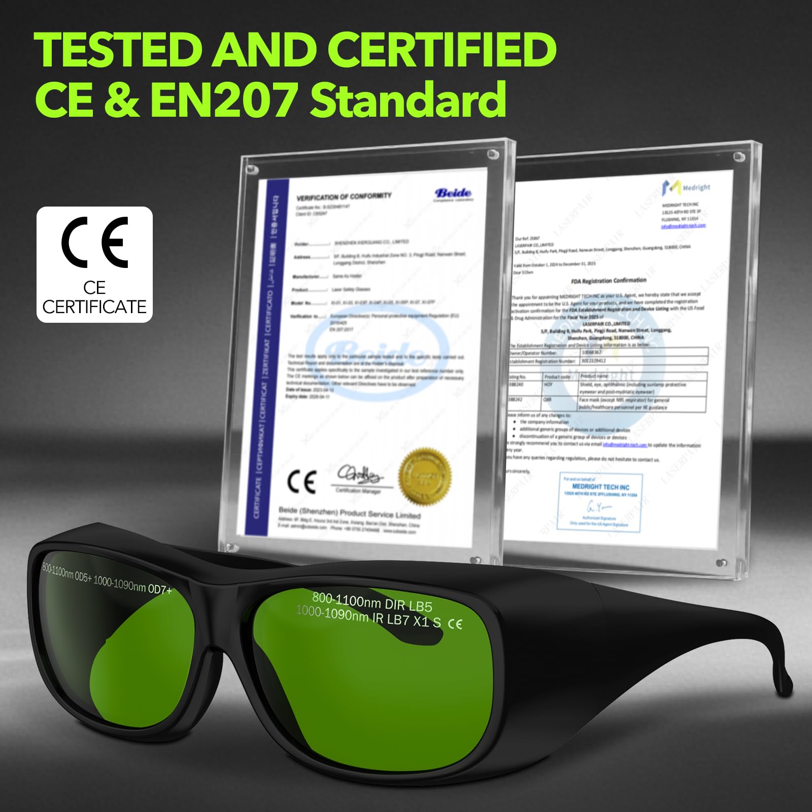 Gafas de seguridad láser, gafas de protección ocular para soldadura láser