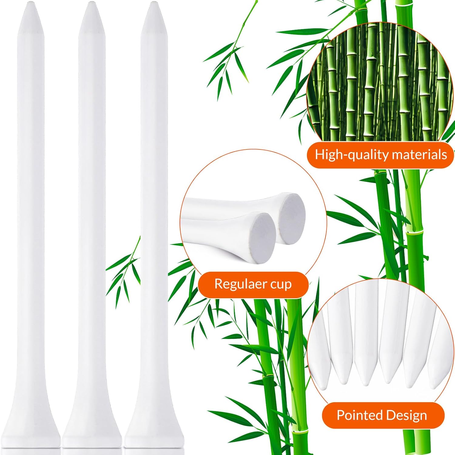 Mudder 2000 Pcs Bamboo Golf Tees Bulk Professional Golf Tees Reduce Friction Side Spin for Club Men Women Kids Accessories