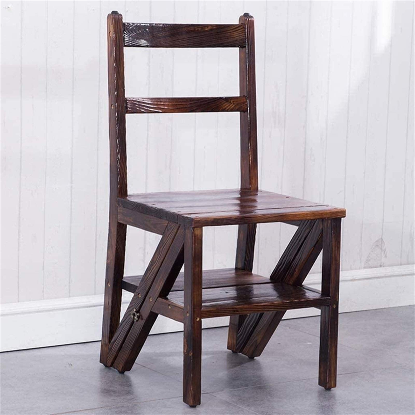 Taburete de Paso portátil Taburete de Paso de Madera Taburete de Paso de Cocina Plegable de 3 peldaños Taburete de Paso Plegable multifunción-Estantería