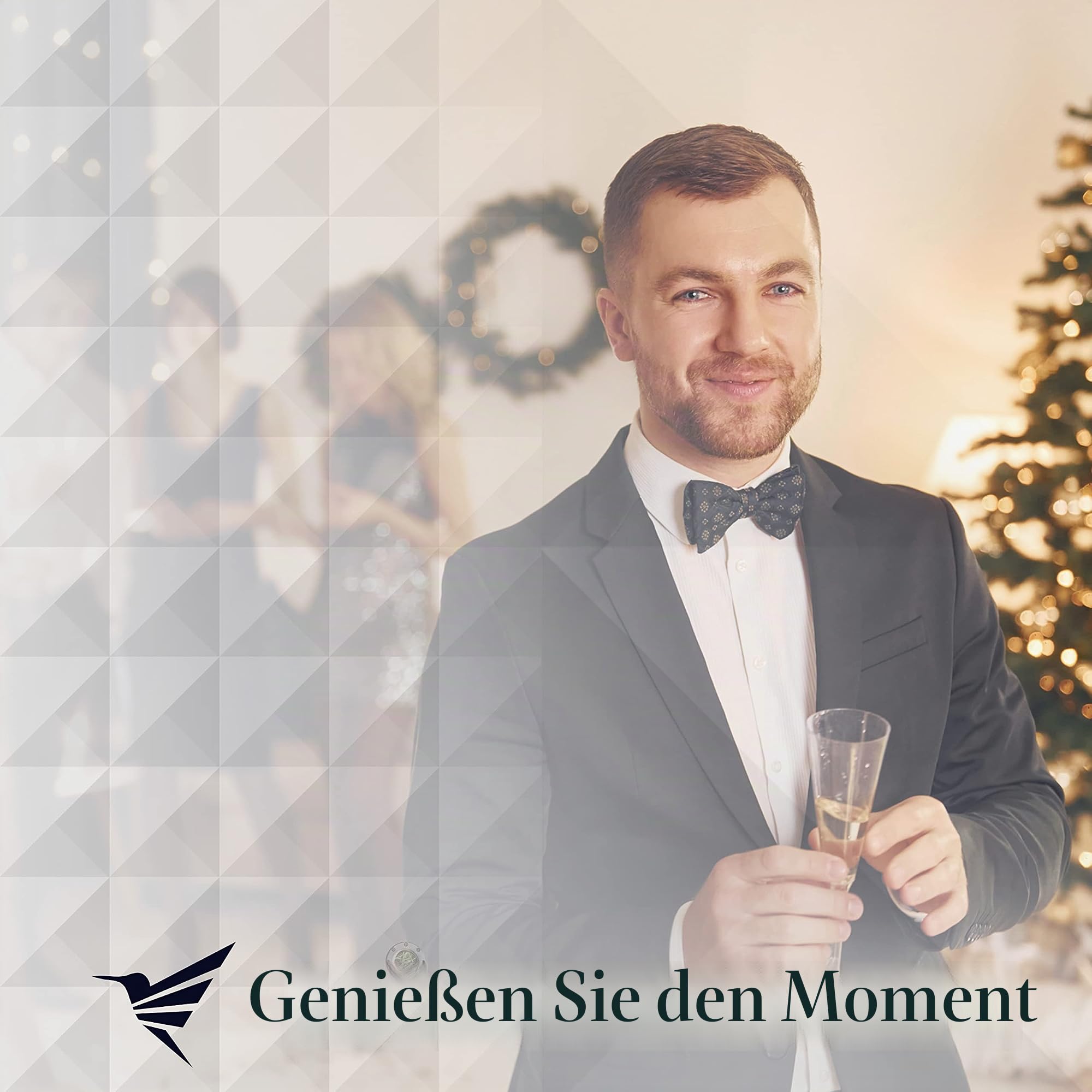 Colibri Maine Manschettenknöpfe für Herren – aus gebürstetem Stahl mit geradliniger Seitenverzierung – Designer-Manschettenknöpfe mit drehbarem Walschwanzverschluss – Geschenkbox