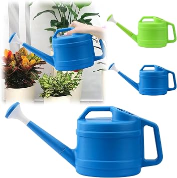 1 Gallon Watering Can for Plants, Garden Water Can with Detachable Long Spout, Easy-Pour Plastic Watering Can for Indoor Outdoor Use in Patio Lawn Blue