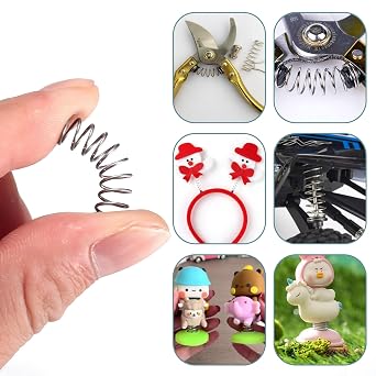 440 Pcs Mini Extension Springs Assortment Kit, Stainless Steel Mechanical Compression Coil Springs, Replacement Compression Spring Assorted for DIY Home Repairs(24 Sizes)