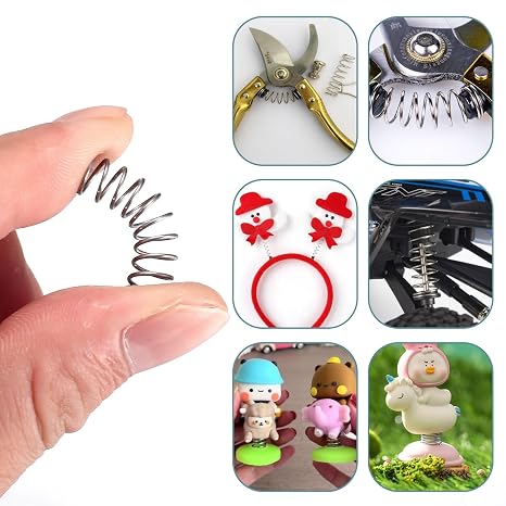 440 Pcs Mini Extension Springs Assortment Kit, Stainless Steel Mechanical Compression Coil Springs, Replacement Compression Spring Assorted for DIY Home Repairs(24 Sizes)