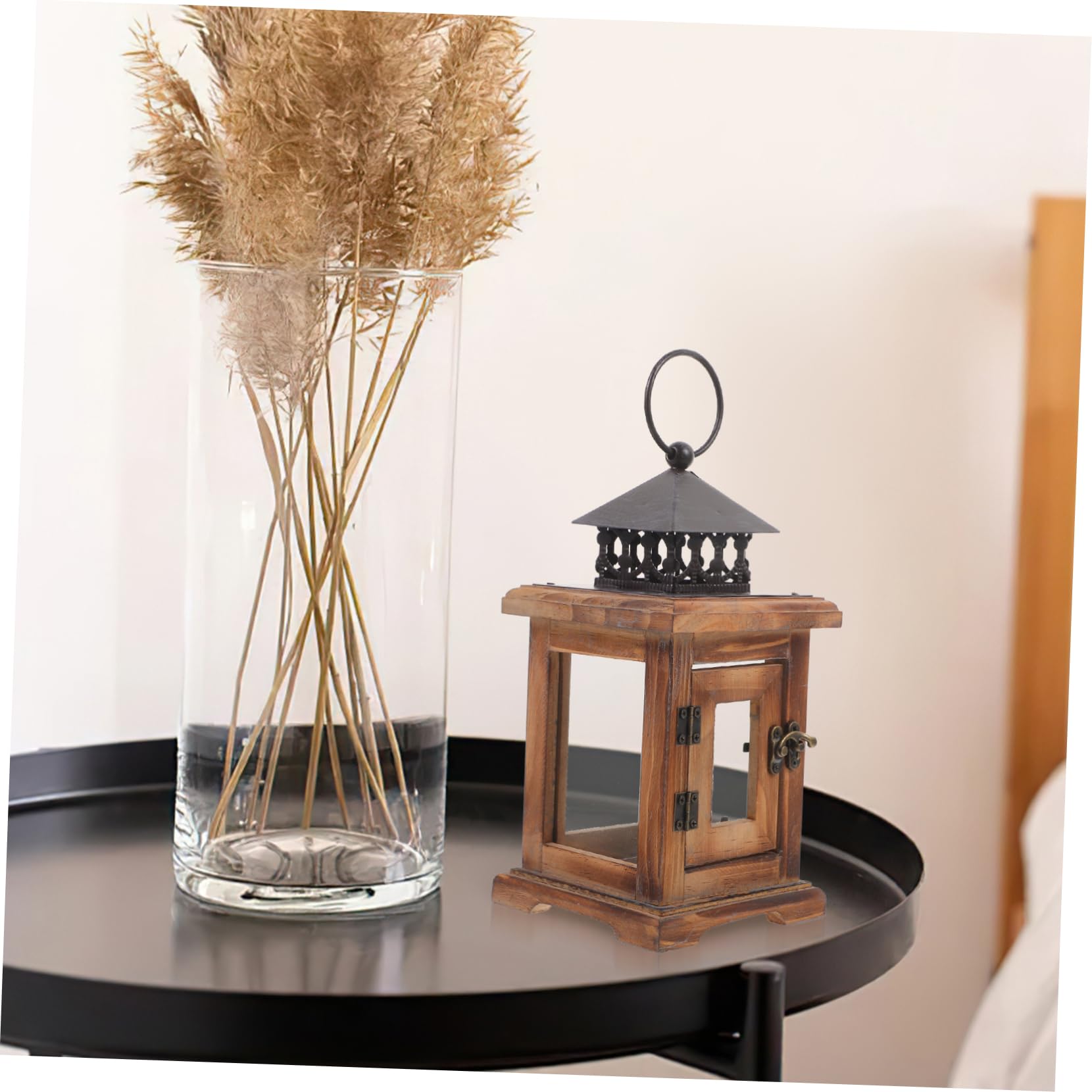MAGICLULU Stabkerzenhalter Vintage Eisen und Glas Rustikale Kerzenlaterne mit Vielseitigem Design für Hochzeitsdeko und Stimmungsvolle Tischdekoration