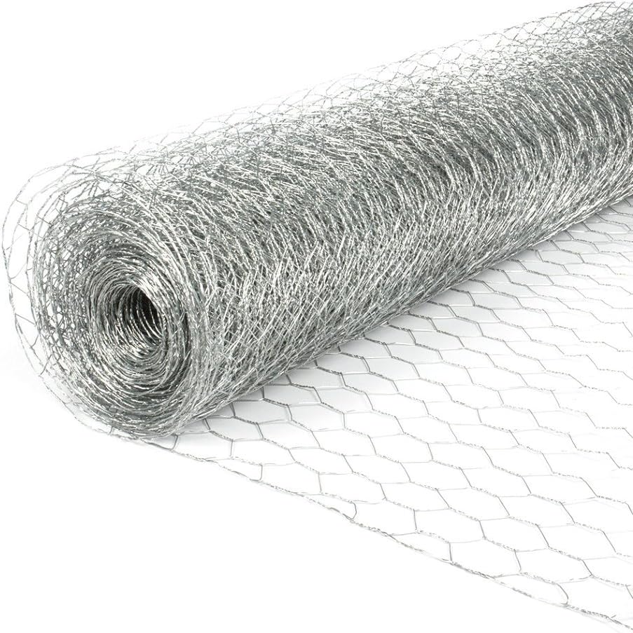 Chicken Wire Galvanised Finish 25mm Mesh. 0.6m x 10m Long