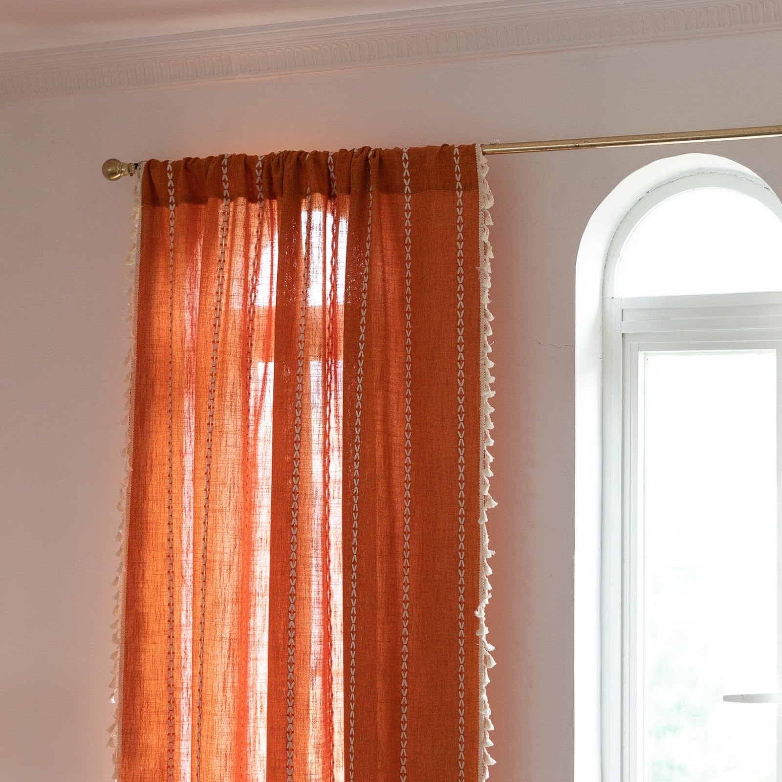 A.Monamour Tenda per Interni Traslucido Semi Oscurante Boho Decorativo