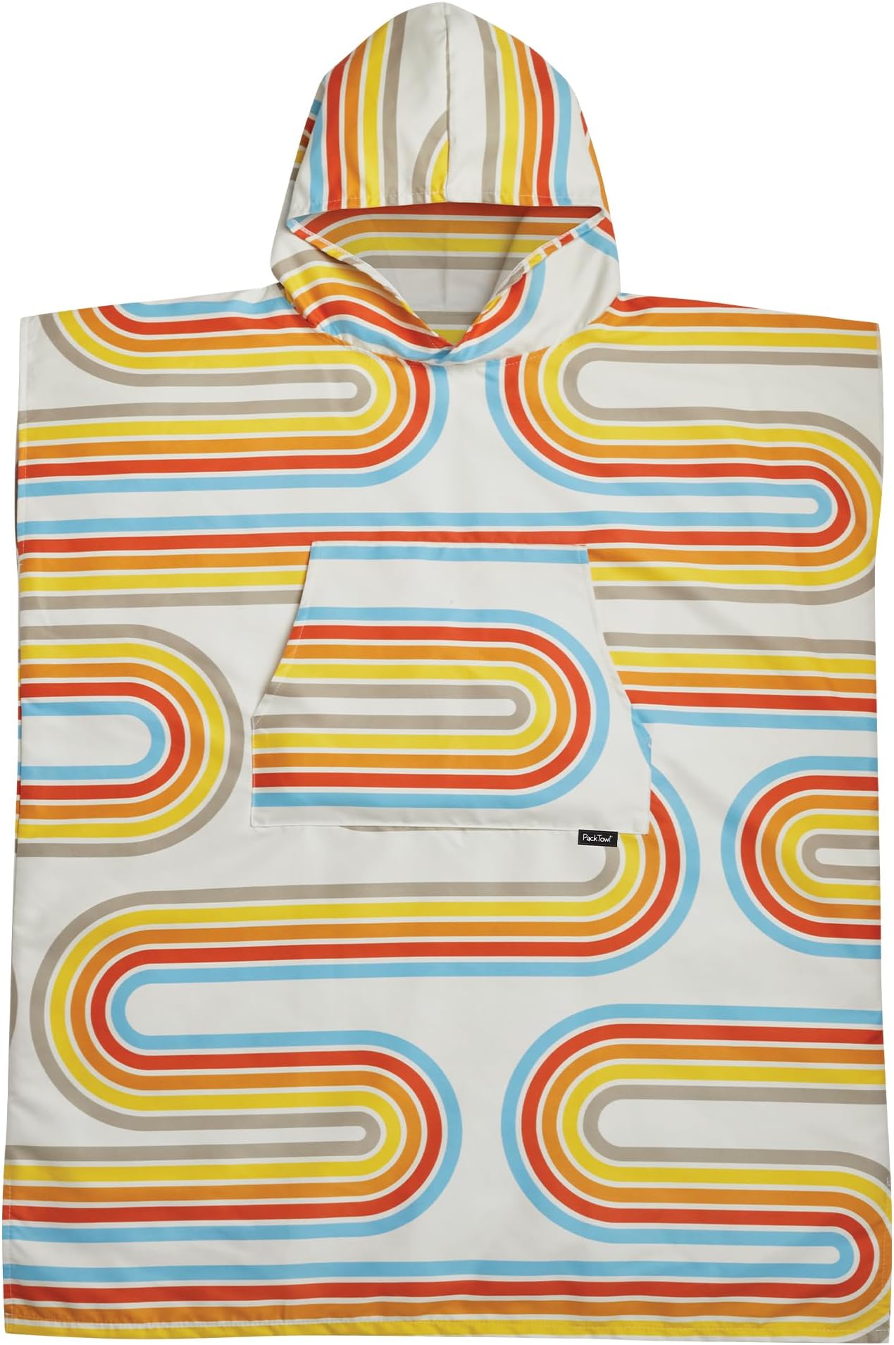 Lightweight Microfiber Hooded Changing Poncho, Retro Curve, Small/Medium