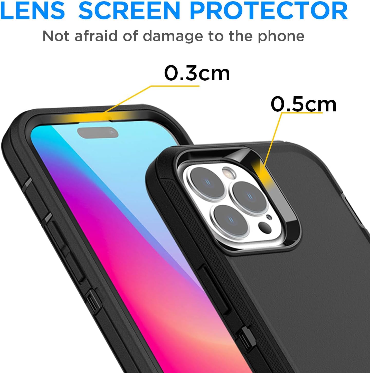 AICase for iPhone 14 Pro Case(6.1") with Belt Holster,Heavy Duty Drop Protection Full Body Rugged Shockproof/Dust Proof Military Protective Tough Durable Men for iPhone 14 Pro 6.1" - Image 4