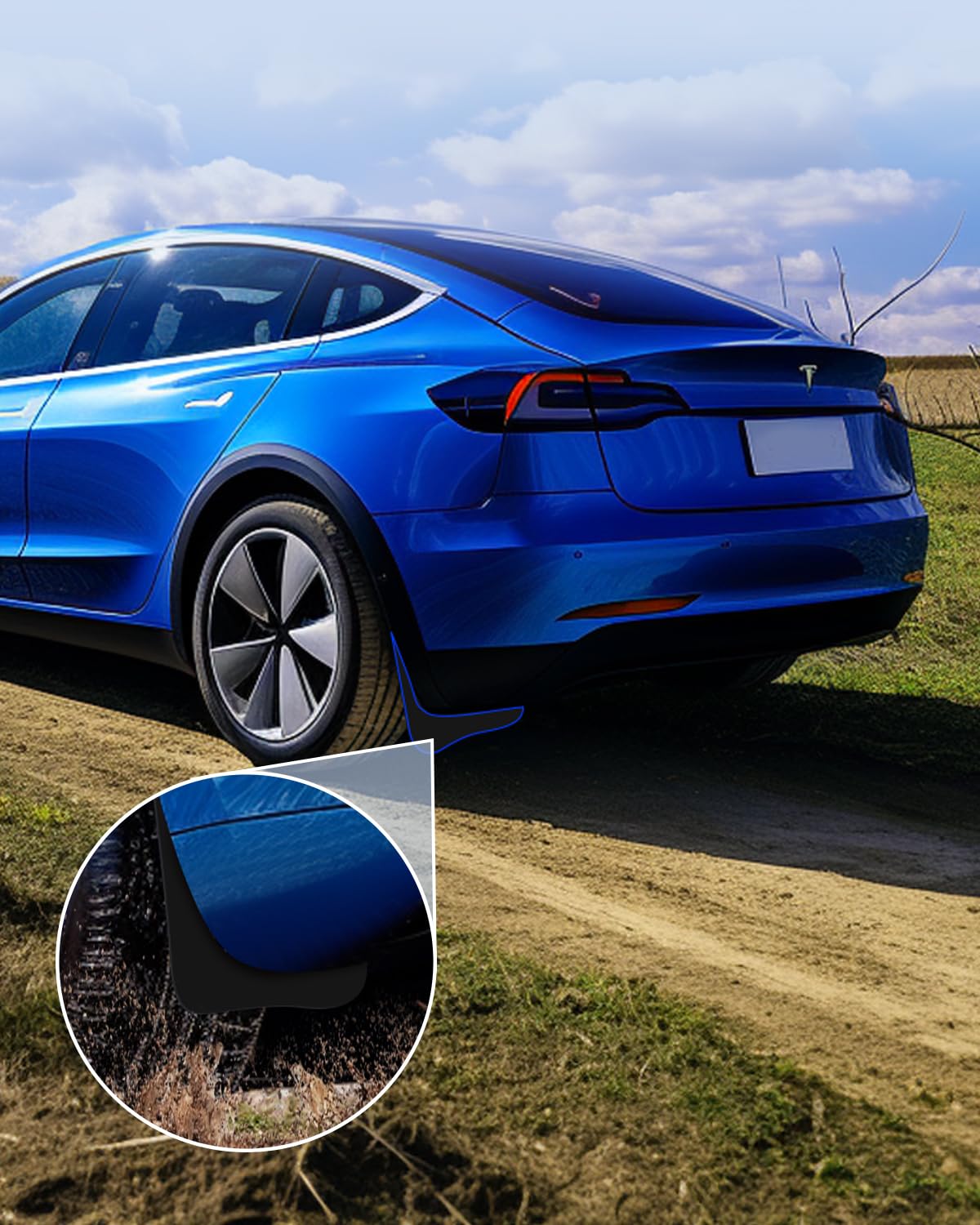 [4 Piezas] Guardabarros para Tesla Model 3 2024 2025, Model 3 Highland Protectores de Guardabarros Delantero y Trasero, Accesorios Mud Flaps con Tornillos de Montaje, No Necesita Taladrar