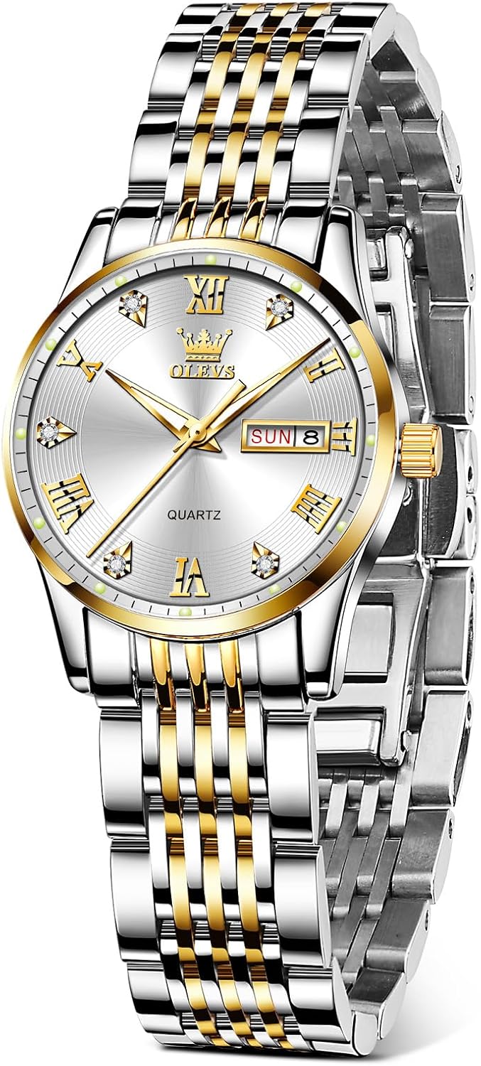 OLEVS Silver Watches for Women, Elegant Minimalist...