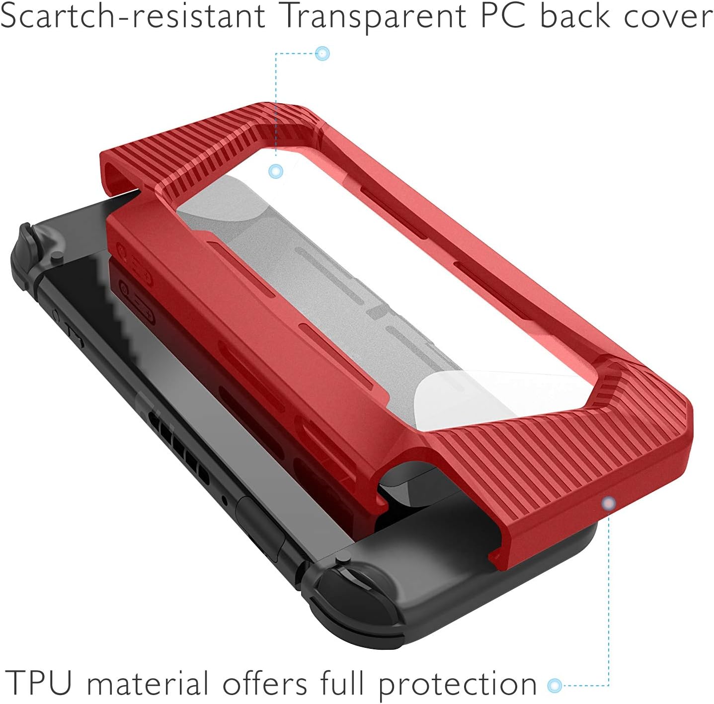 Compatible Nintendo Switch Case with Screen Protector,AISITIN TPU Protective Heavy Duty Cover Case for Nintendo Switch with Shock-Absorption and Anti-Scratch (Red)
