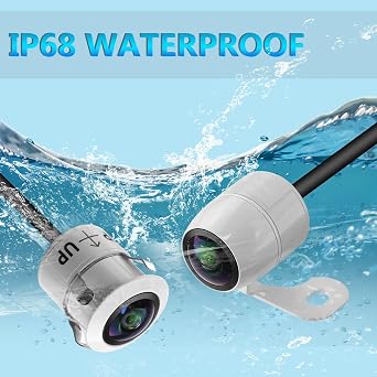 Backup Camera for Car,Bracket/Flush Mounting,Metal Housing 150 Wide View Angle Rear/Side/Front View,Waterproof Reverse Camera for SUV RV Pickup,18.5mm,12V,White