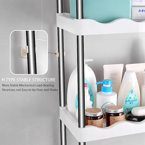 Miniatura 6 de Estante de almacenamiento sobre el inodoro, estante de almacenamiento multiusos para inodoro, estante de 3 niveles, ahorro de espacio de baño,