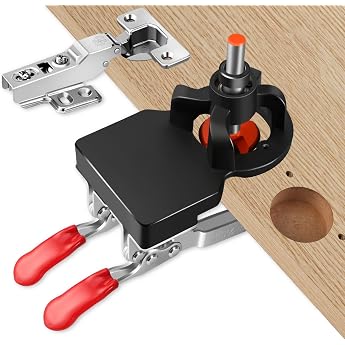 35 mm Drilling Template Pot Hinge Concealed Door Hinge Jig Improved Double Clamp Made of Aluminium Alloy with Precise Locking Concealed Hinge Jig Drill Hole