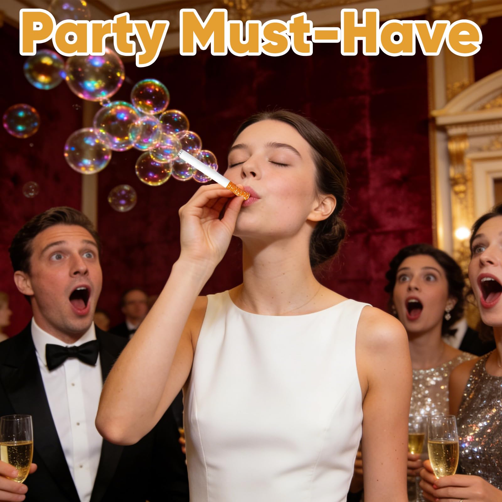 Bubble Cigarette Blower 2 Kit,Bubble Cigarette Stress Relief Toy Mini Bubble Blower Sticks Box Bubbles Toy Relaxation Birthday Christmas Party Gift for Men Women — view 5